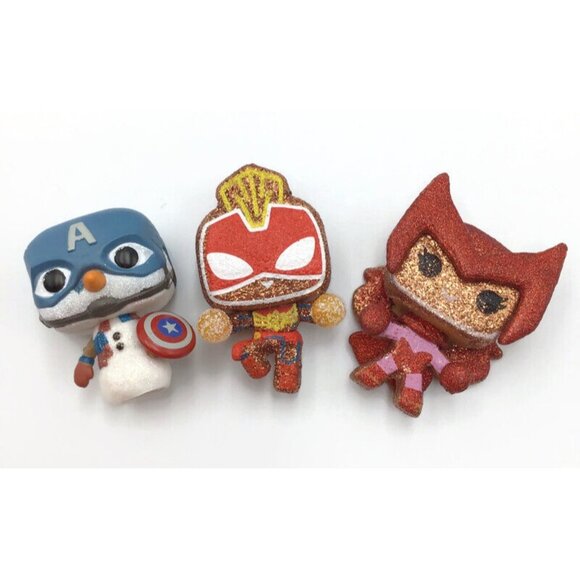 10 Funko Pop Marvel Advent Calendar Figures Glitter Captain Marvel America Witch - Picture 4 of 6
